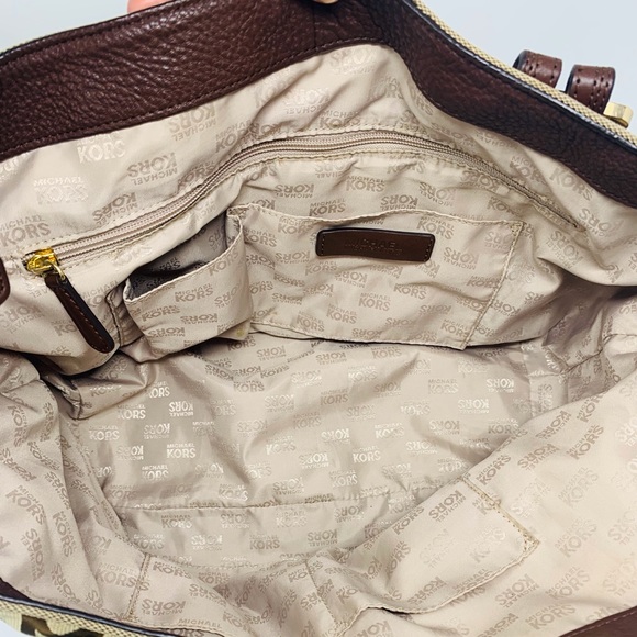 MK Michael Kors Canvas Leather Tote Bag (1 OF 2) - Picture 4 of 16